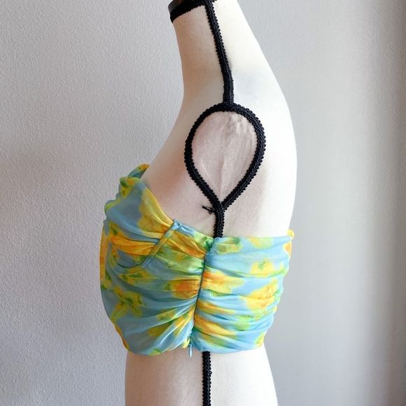 Zara tulle floral green and blue corset top - Picture 6 of 9